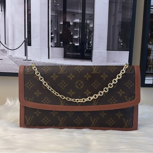LOUIS VUITTON MONOGRAM POCHETTE DAM GM CLUTCH HANDBAG - Picture 1 of 15